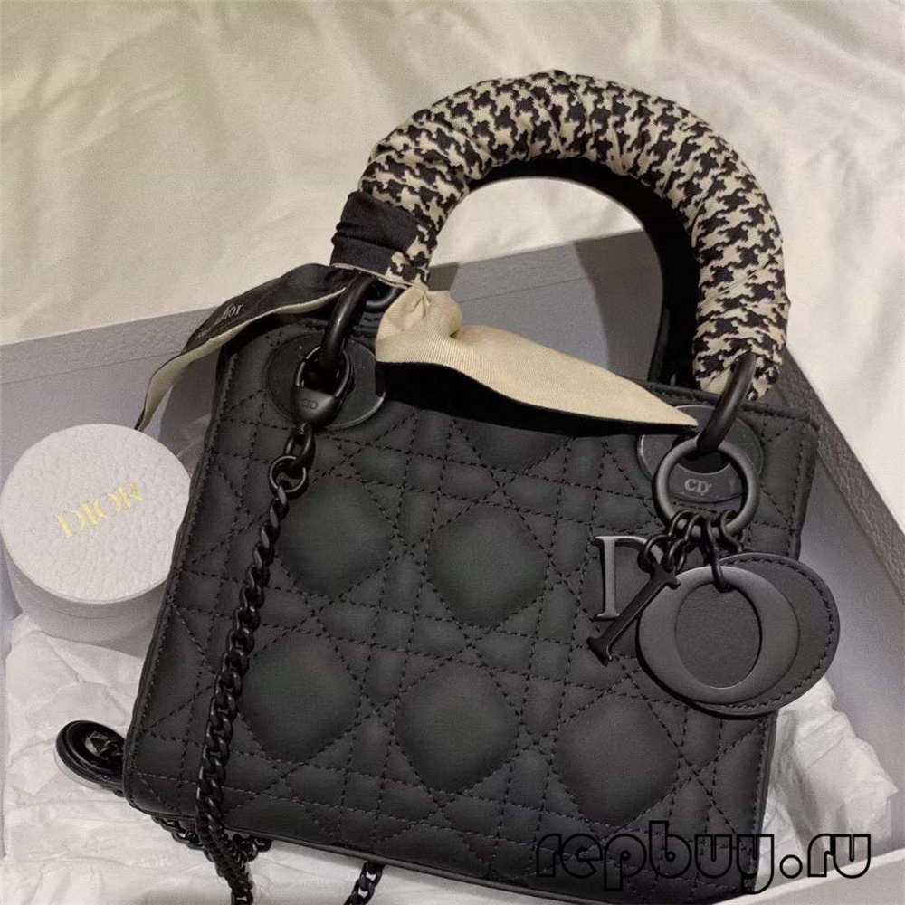 LADY DIOR Mini Black Matte Cowhide Top Replica Handbag with Silk Scarf Effect (2022 Edition)-Best Quality Fake designer Bag Review, Replica designer bag ru LADY DIOR Mini Black Matte Cowhide Top Replica Handbag with Silk Scarf Effect (2022 Edition)-Best Quality Fake designer Bag Review, Replica designer bag ru