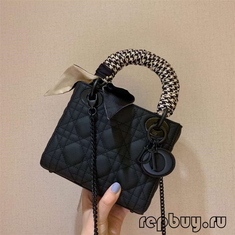 LADY DIOR Mini Black Matte Cowhide Top Replica Handbag with Silk Scarf Effect (2022 Edition)-Best Quality Fake designer Bag Review, Replica designer bag ru LADY DIOR Mini Black Matte Cowhide Top Replica Handbag with Silk Scarf Effect (2022 Edition)-Best Quality Fake designer Bag Review, Replica designer bag ru