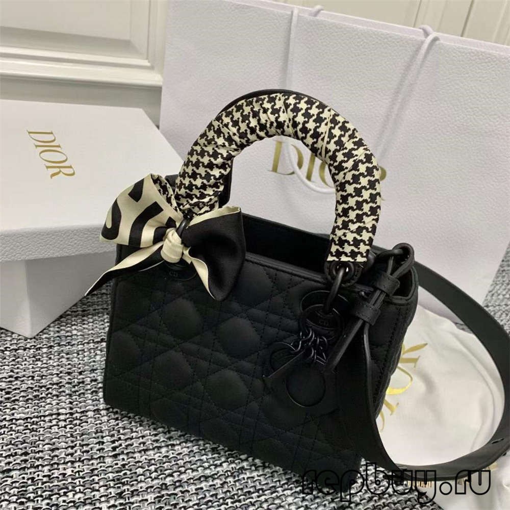 LADY DIOR Mini Black Matte Cowhide Top Replica Handbag with Silk Scarf Effect (2022 Edition)-Best Quality Fake designer Bag Review, Replica designer bag ru LADY DIOR Mini Black Matte Cowhide Top Replica Handbag with Silk Scarf Effect (2022 Edition)-Best Quality Fake designer Bag Review, Replica designer bag ru