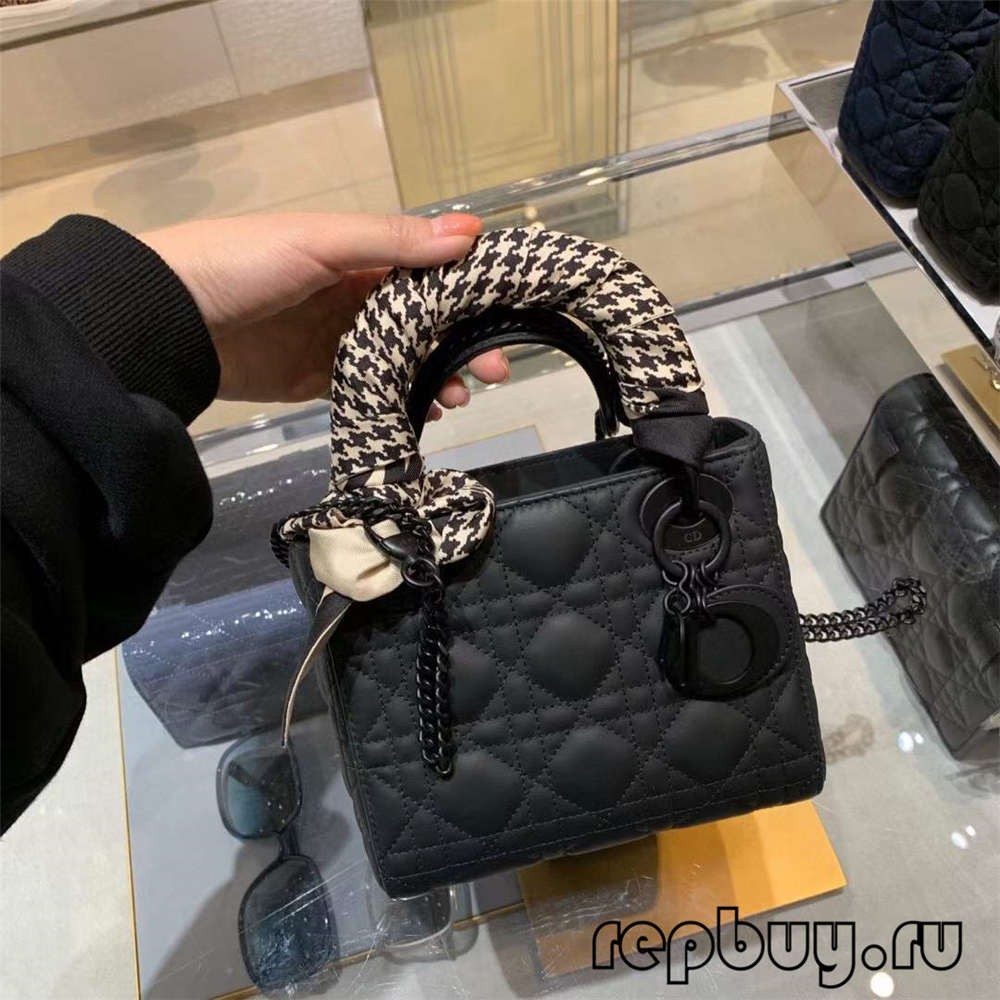 LADY DIOR Mini Black Matte Cowhide Top Replica Handbag with Silk Scarf Effect (2022 Edition)-Best Quality Fake designer Bag Review, Replica designer bag ru LADY DIOR Mini Black Matte Cowhide Top Replica Handbag with Silk Scarf Effect (2022 Edition)-Best Quality Fake designer Bag Review, Replica designer bag ru