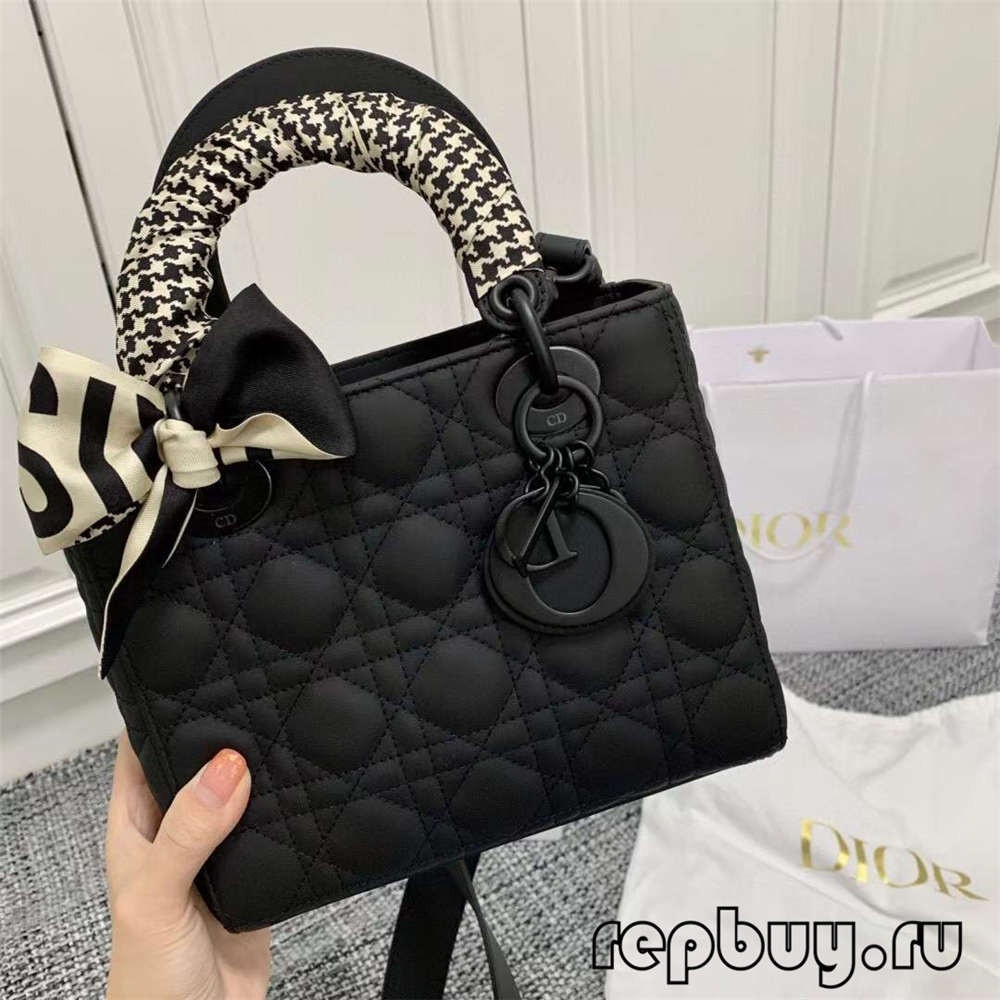 LADY DIOR Mini Black Matte Cowhide Top Replica Handbag with Silk Scarf Effect (2022 Edition)-Best Quality Fake designer Bag Review, Replica designer bag ru LADY DIOR Mini Black Matte Cowhide Top Replica Handbag with Silk Scarf Effect (2022 Edition)-Best Quality Fake designer Bag Review, Replica designer bag ru