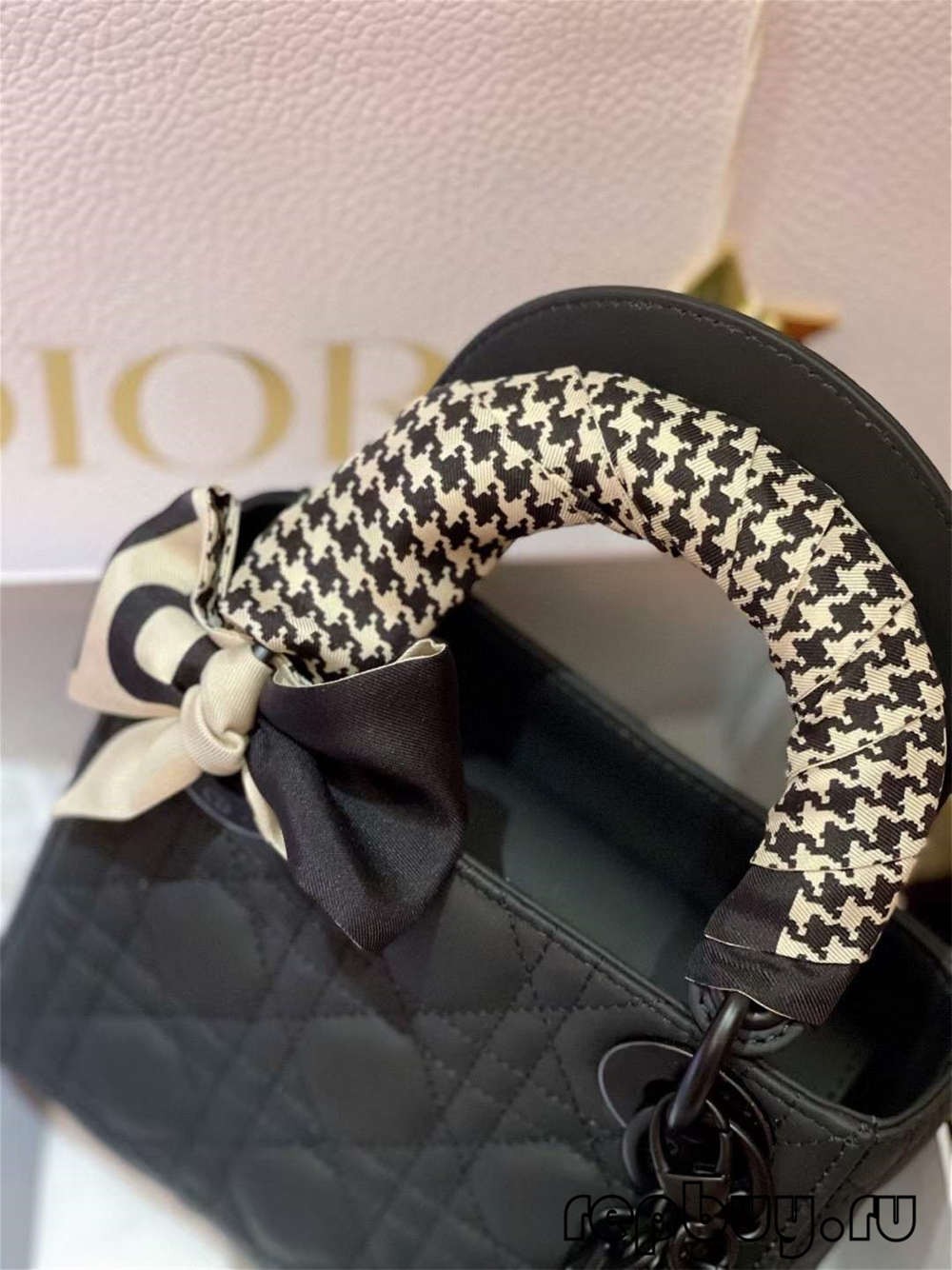 LADY DIOR Mini Black Matte Cowhide Top Replica Handbag with Silk Scarf Effect (2022 Edition)-Best Quality Fake designer Bag Review, Replica designer bag ru LADY DIOR Mini Black Matte Cowhide Top Replica Handbag with Silk Scarf Effect (2022 Edition)-Best Quality Fake designer Bag Review, Replica designer bag ru