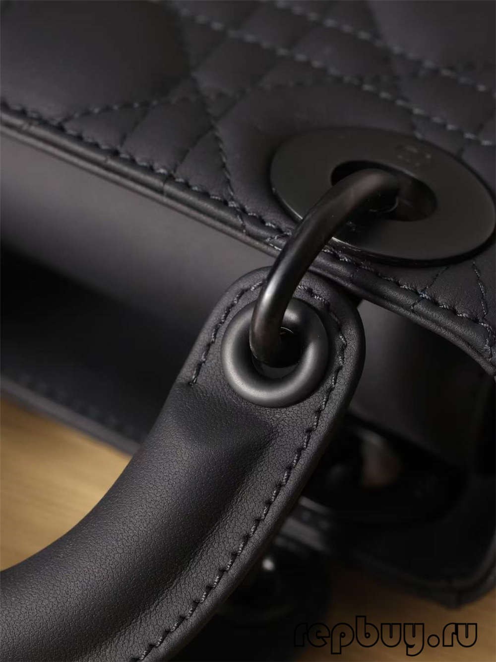 LADY DIOR Mini Black Top Replica Handbag Matte Cowhide Detail (2022 Updated)-Best Quality Fake designer Bag Review, Replica designer bag ru