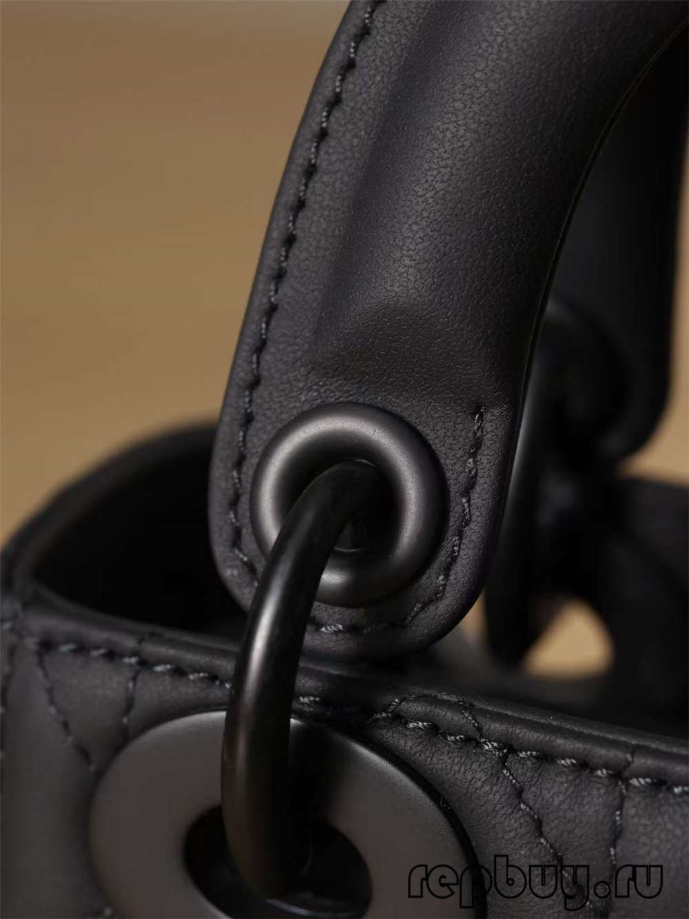 LADY DIOR Mini Black Top Replica Handbag Matte Cowhide Detail (2022 Updated)-Best Quality Fake designer Bag Review, Replica designer bag ru