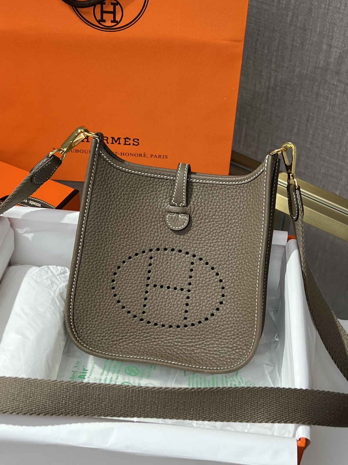 Shebag handmade Hermes evelyn 16 grey bag full review (2024 Oct updated)-Best Quality Fake designer Bag Review, Replica designer bag ru