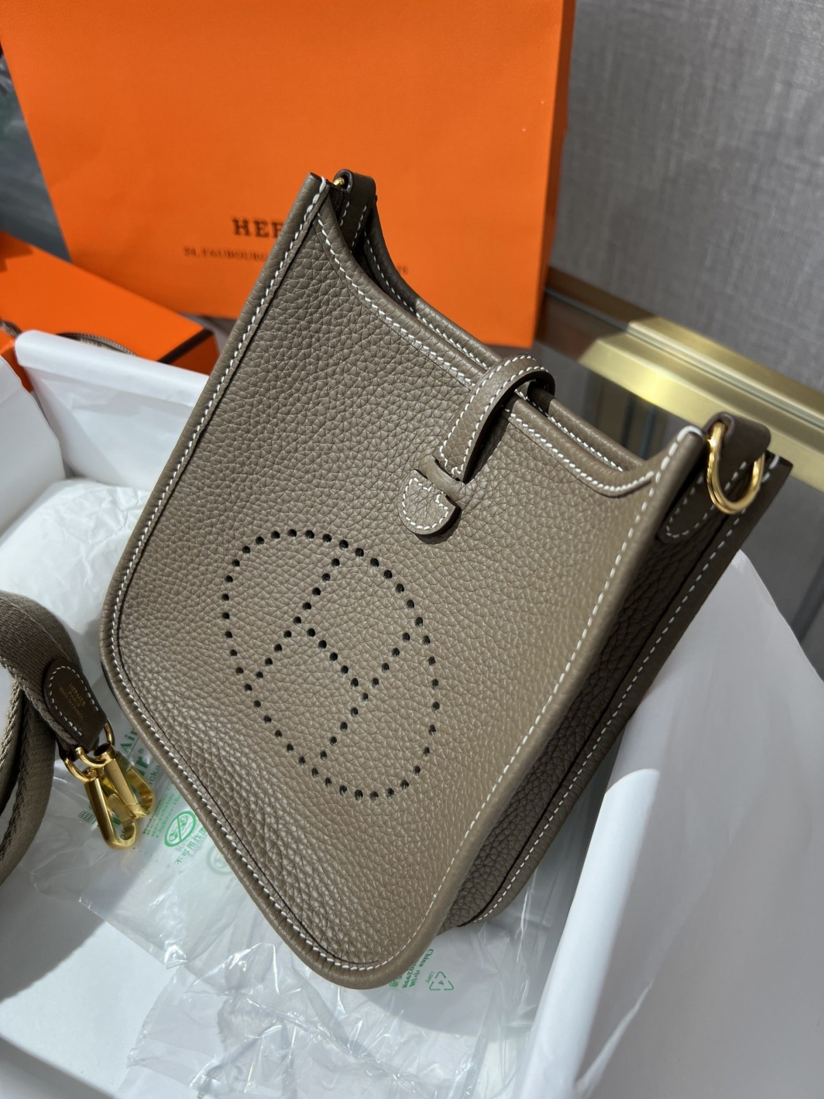 Shebag handmade Hermes evelyn 16 grey bag full review (2024 Oct updated)-Best Quality Fake designer Bag Review, Replica designer bag ru