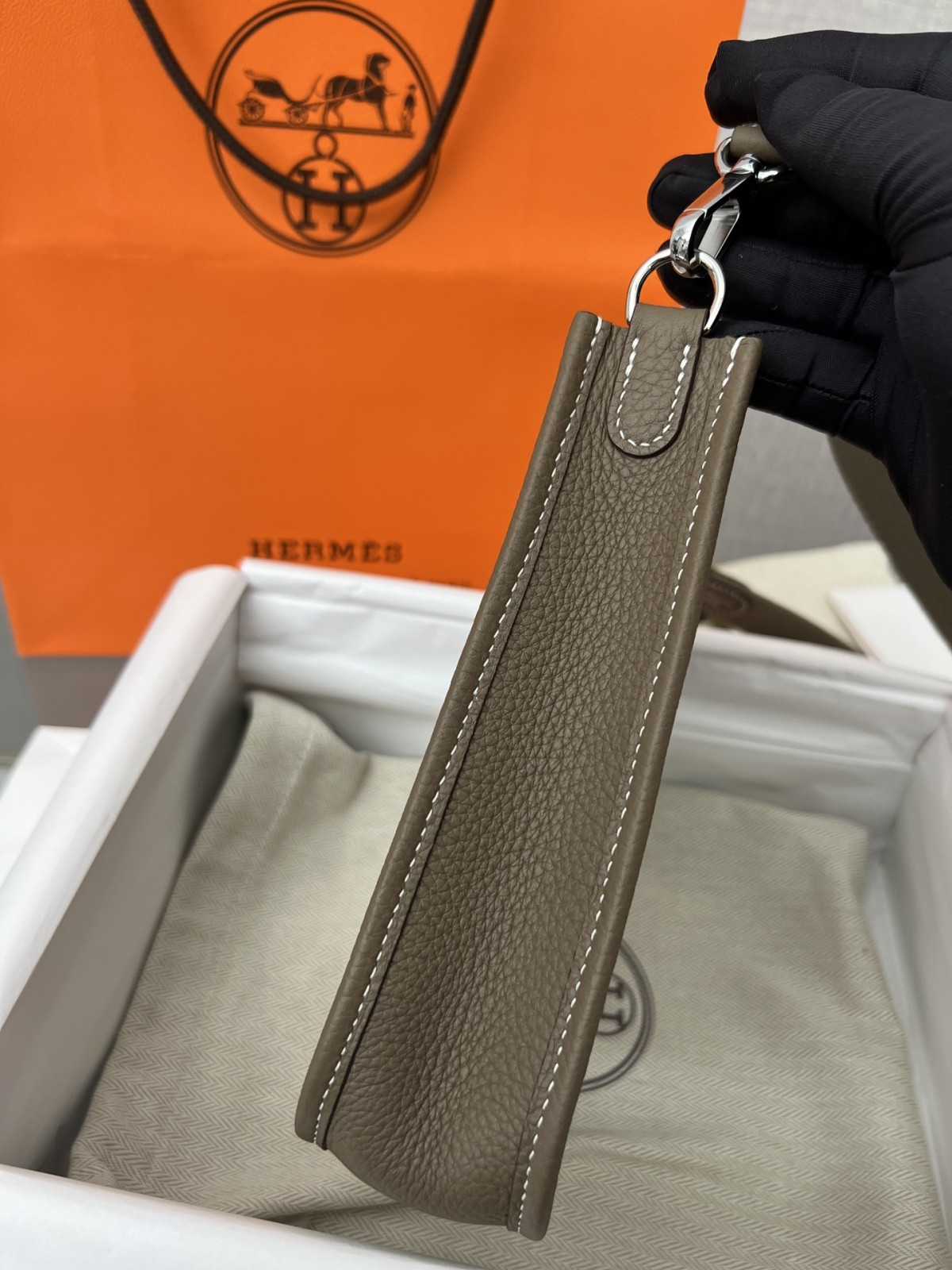 Shebag full handmade Hermes Evelyn 16 grey silver full review(2024 Oct updated)-Best Quality Fake designer Bag Review, Replica designer bag ru