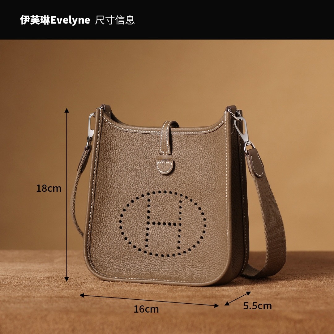 Shebag full handmade Hermes Evelyn 16 grey silver full review(2024 Oct updated)-Best Quality Fake designer Bag Review, Replica designer bag ru