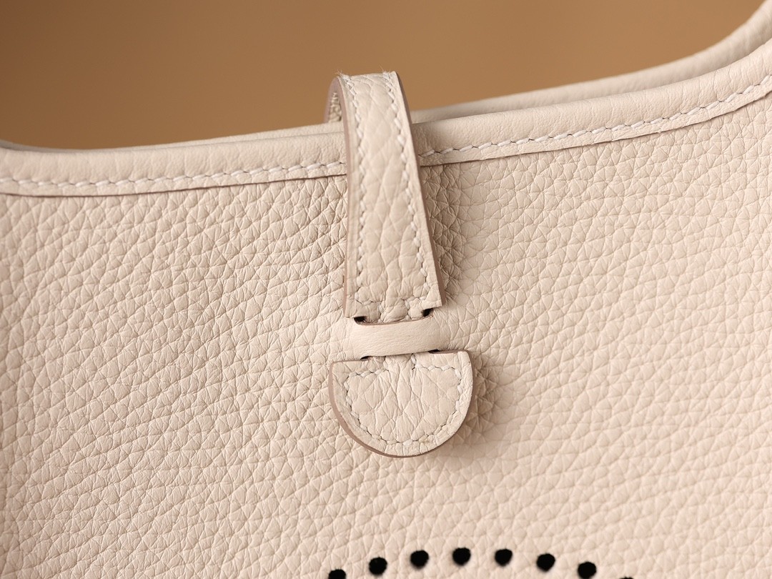 What a beautiful SnowWhite！Shebag fully hand made Hermes Evelyn 16 Togo leather bag（2024 Dec updated）-Best Quality Fake designer Bag Review, Replica designer bag ru