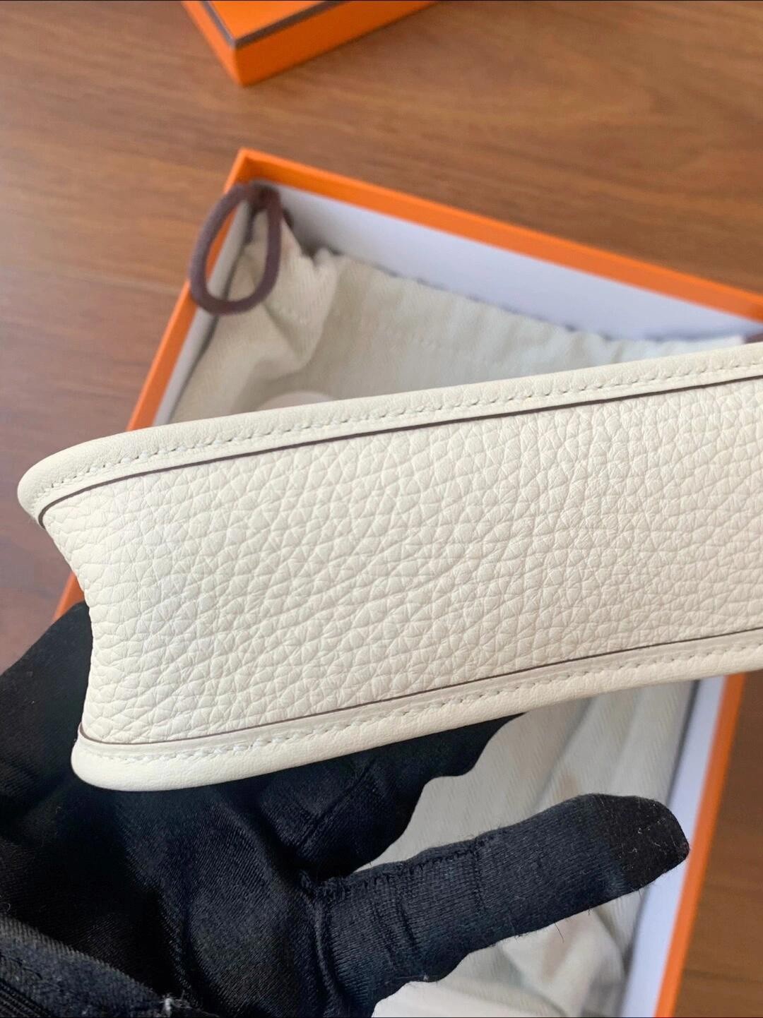 What a beautiful SnowWhite！Shebag fully hand made Hermes Evelyn 16 Togo leather bag（2024 Dec updated）-Best Quality Fake designer Bag Review, Replica designer bag ru
