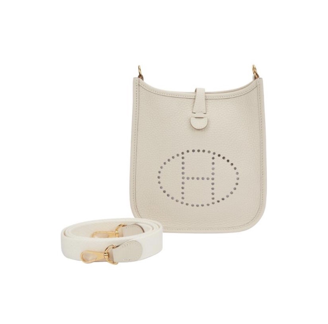 What a beautiful SnowWhite！Shebag fully hand made Hermes Evelyn 16 Togo leather bag（2024 Dec updated）-Best Quality Fake designer Bag Review, Replica designer bag ru