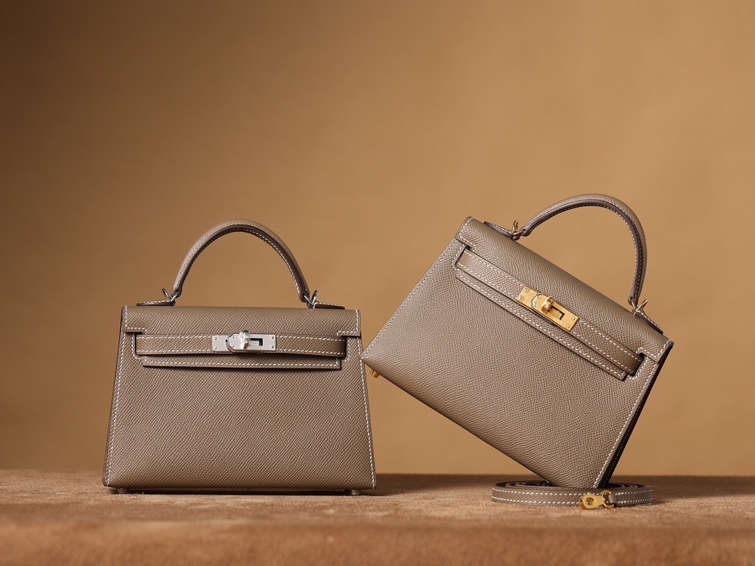 Shebag fully handmade Mini Kelly 2 bag in grey epsom leather gold hardware new batch photos (2024 Dec updated)-Best Quality Fake designer Bag Review, Replica designer bag ru