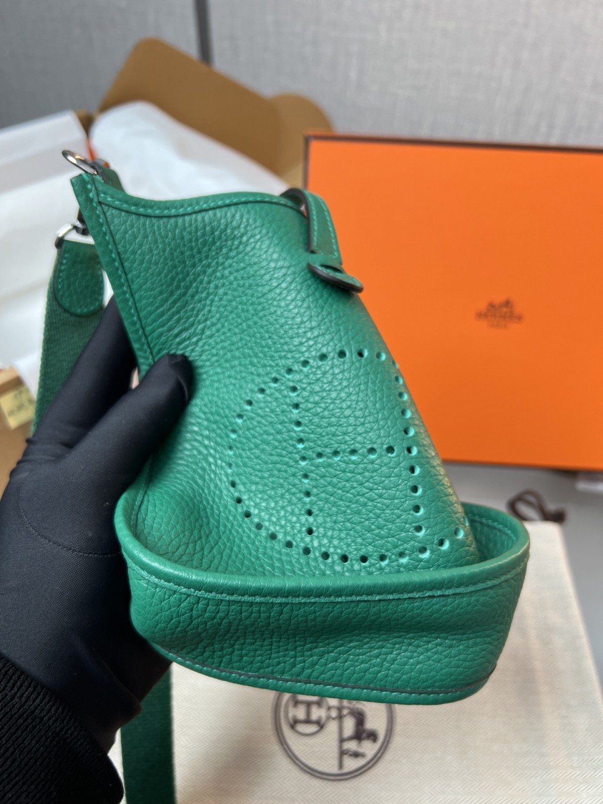 Shebag Hermes Evelyne 16 bag green togo silver hardware fully hand made (2024 Dec updated)-Best Quality Fake designer Bag Review, Replica designer bag ru
