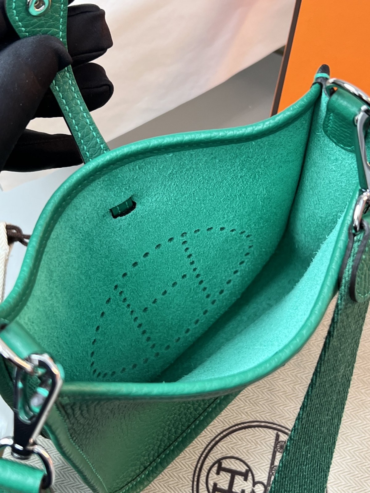 Shebag Hermes Evelyne 16 bag green togo silver hardware fully hand made (2024 Dec updated)-Best Quality Fake designer Bag Review, Replica designer bag ru