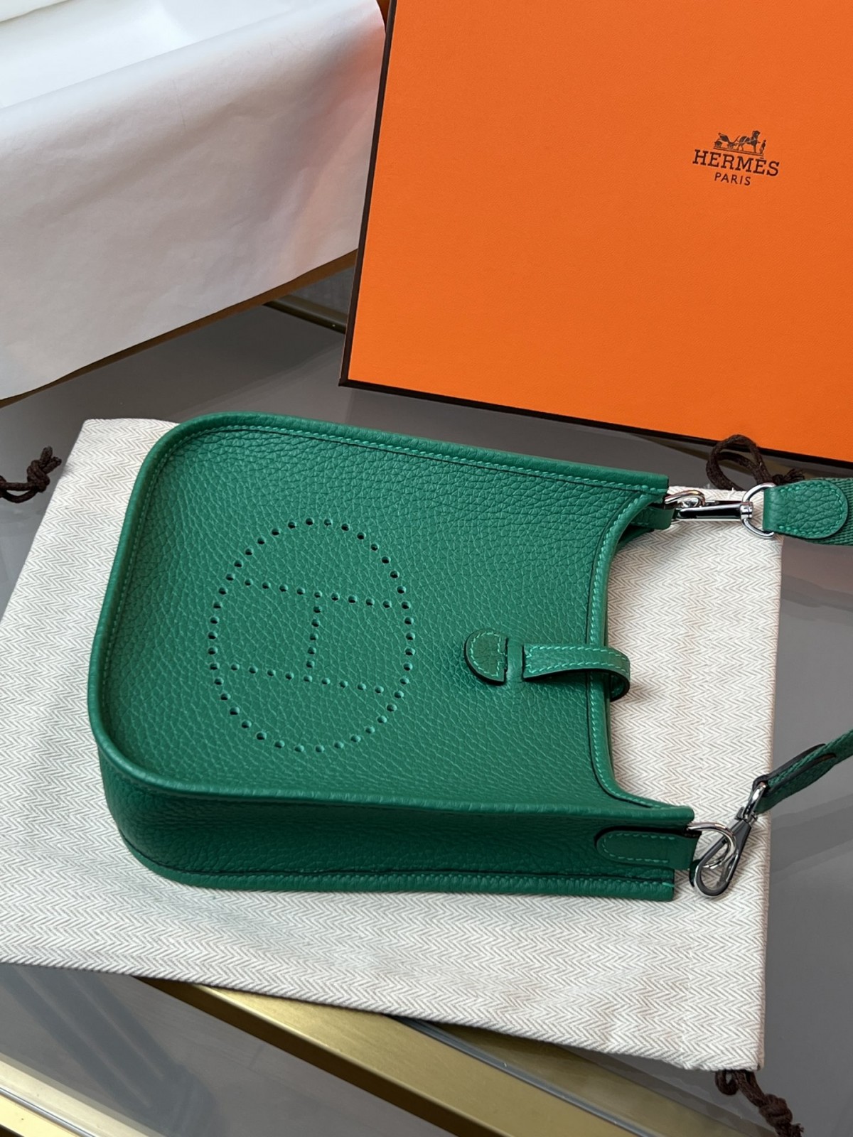 Shebag Hermes Evelyne 16 bag green togo silver hardware fully hand made (2024 Dec updated)-Best Quality Fake designer Bag Review, Replica designer bag ru