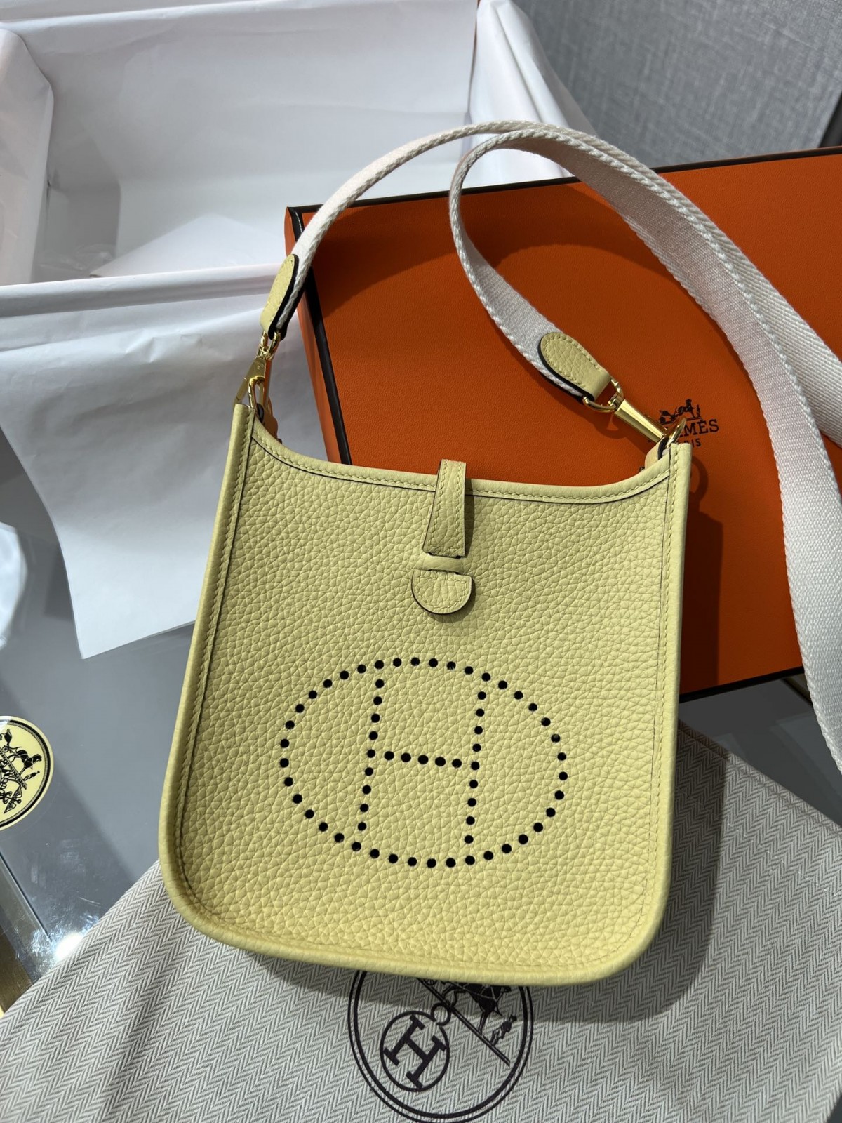 Shebag Hermes Evelyne 16 bag yellow fully hand made (2025 Jan updated)-Best Quality Fake designer Bag Review, Replica designer bag ru