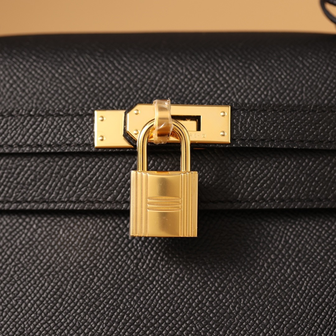 Shebag fully handmade Hermes Kelly 25 bag black epsom leather gold hardware lastets batch review (2025 Jan updated)-Best Quality Fake designer Bag Review, Replica designer bag ru