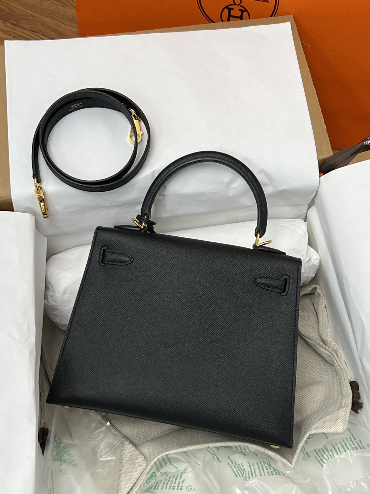 Shebag fully handmade Hermes Kelly 25 bag black epsom leather gold hardware lastets batch review (2025 Jan updated)-Best Quality Fake designer Bag Review, Replica designer bag ru