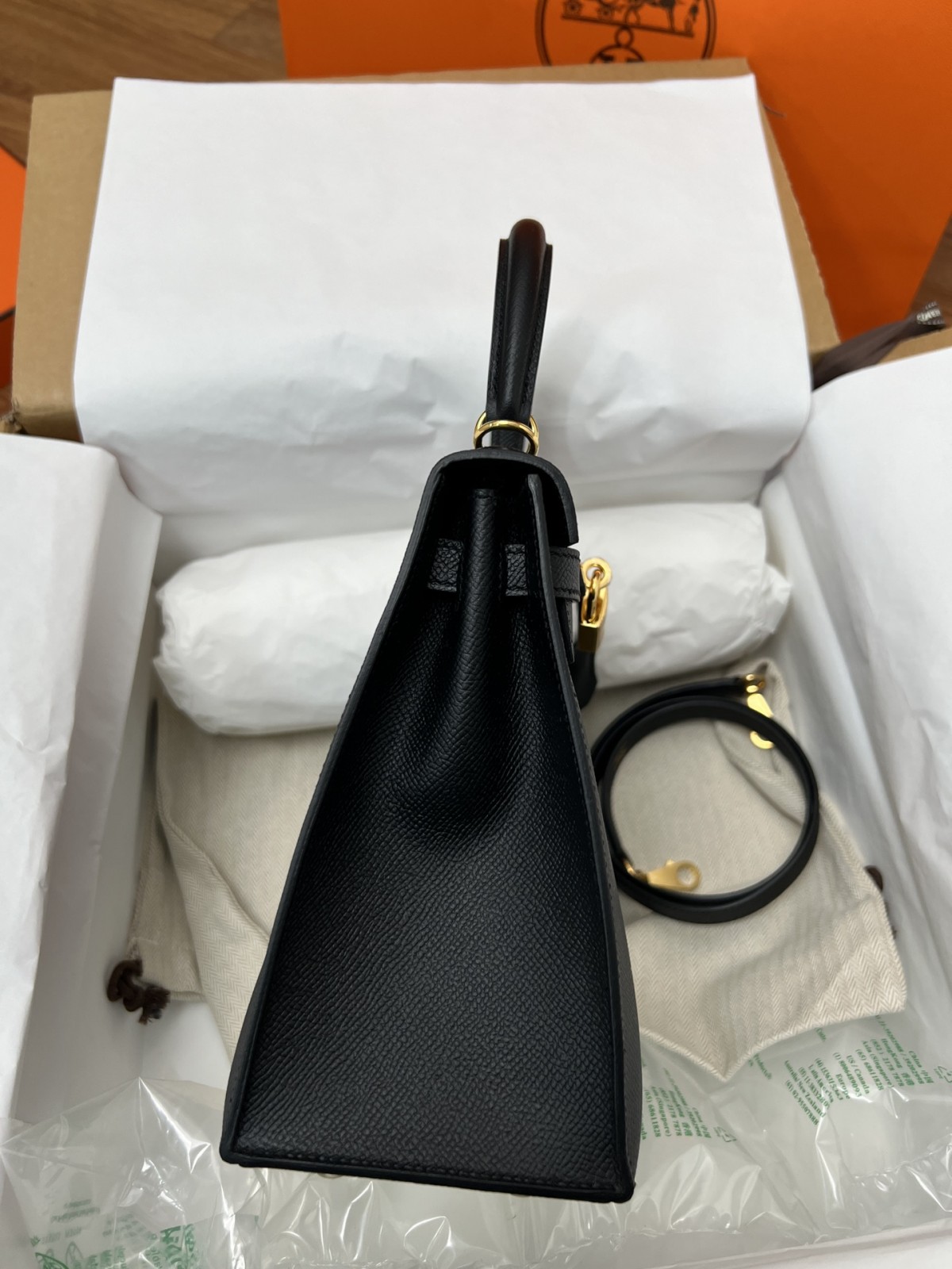 Shebag fully handmade Hermes Kelly 25 bag black epsom leather gold hardware lastets batch review (2025 Jan updated)-Best Quality Fake designer Bag Review, Replica designer bag ru