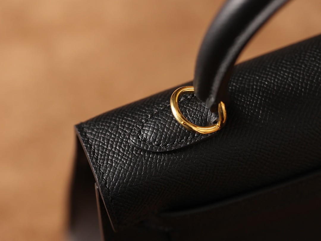 Shebag fully handmade Hermes Kelly 25 bag black epsom leather gold hardware lastets batch review (2025 Jan updated)-Best Quality Fake designer Bag Review, Replica designer bag ru