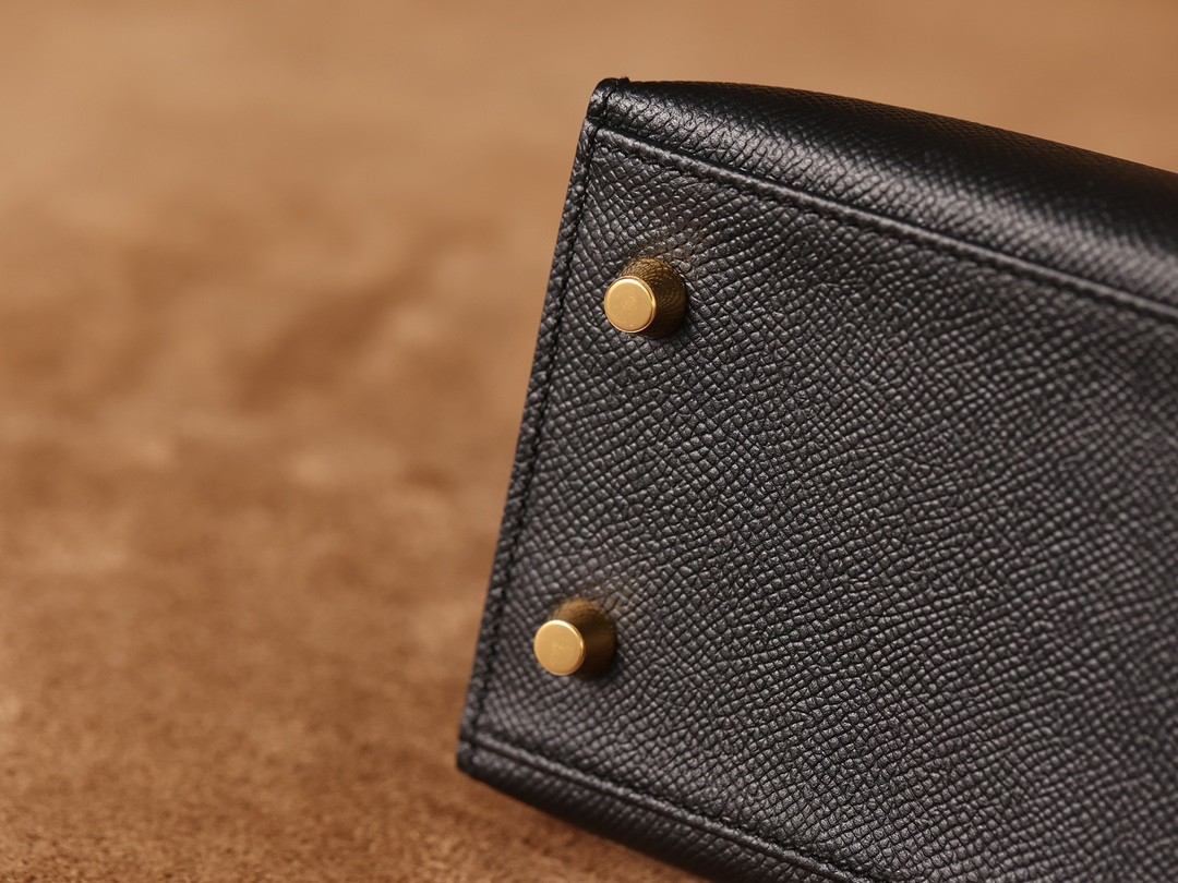 Shebag fully handmade Hermes Kelly 25 bag black epsom leather gold hardware lastets batch review (2025 Jan updated)-Best Quality Fake designer Bag Review, Replica designer bag ru