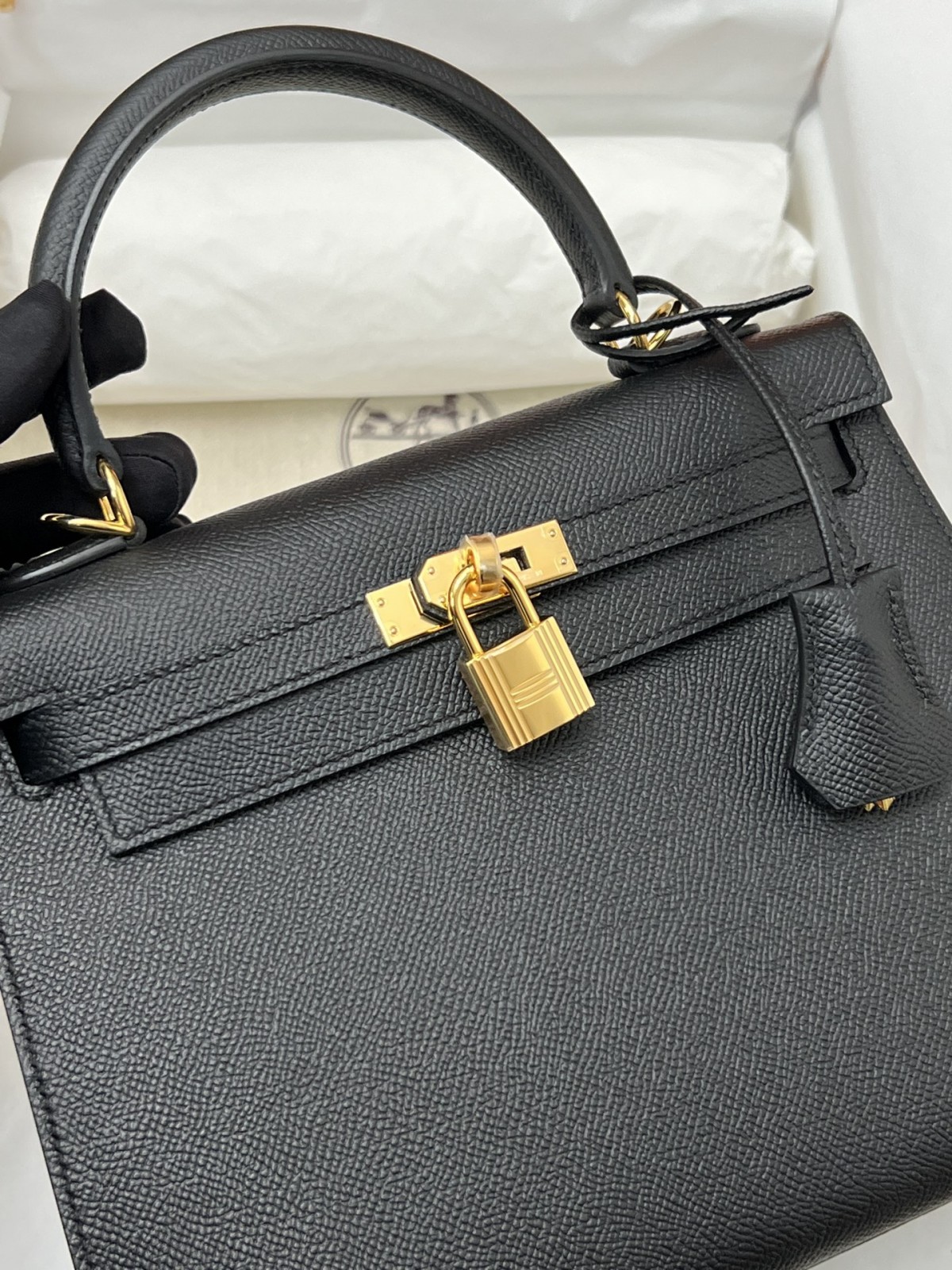 Shebag fully handmade Hermes Kelly 25 bag black epsom leather gold hardware lastets batch review (2025 Jan updated)-Best Quality Fake designer Bag Review, Replica designer bag ru