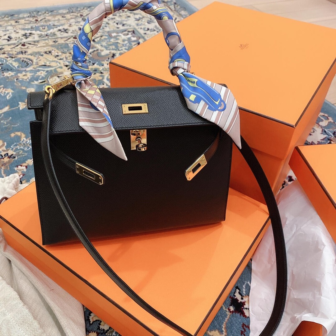 Shebag fully handmade Hermes Kelly 25 bag black epsom leather gold hardware lastets batch review (2025 Jan updated)-Best Quality Fake designer Bag Review, Replica designer bag ru
