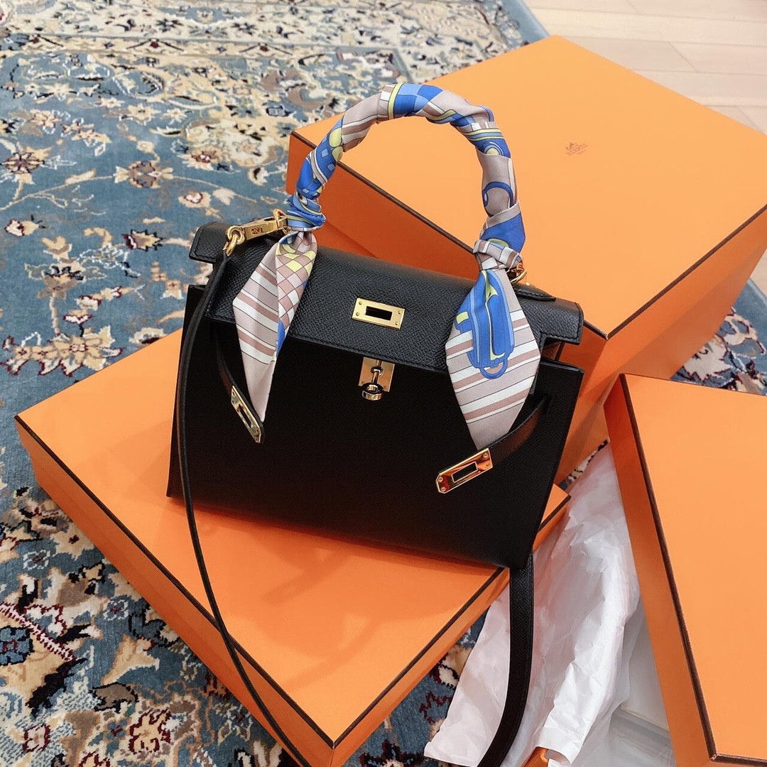 Shebag fully handmade Hermes Kelly 25 bag black epsom leather gold hardware lastets batch review (2025 Jan updated)-Best Quality Fake designer Bag Review, Replica designer bag ru