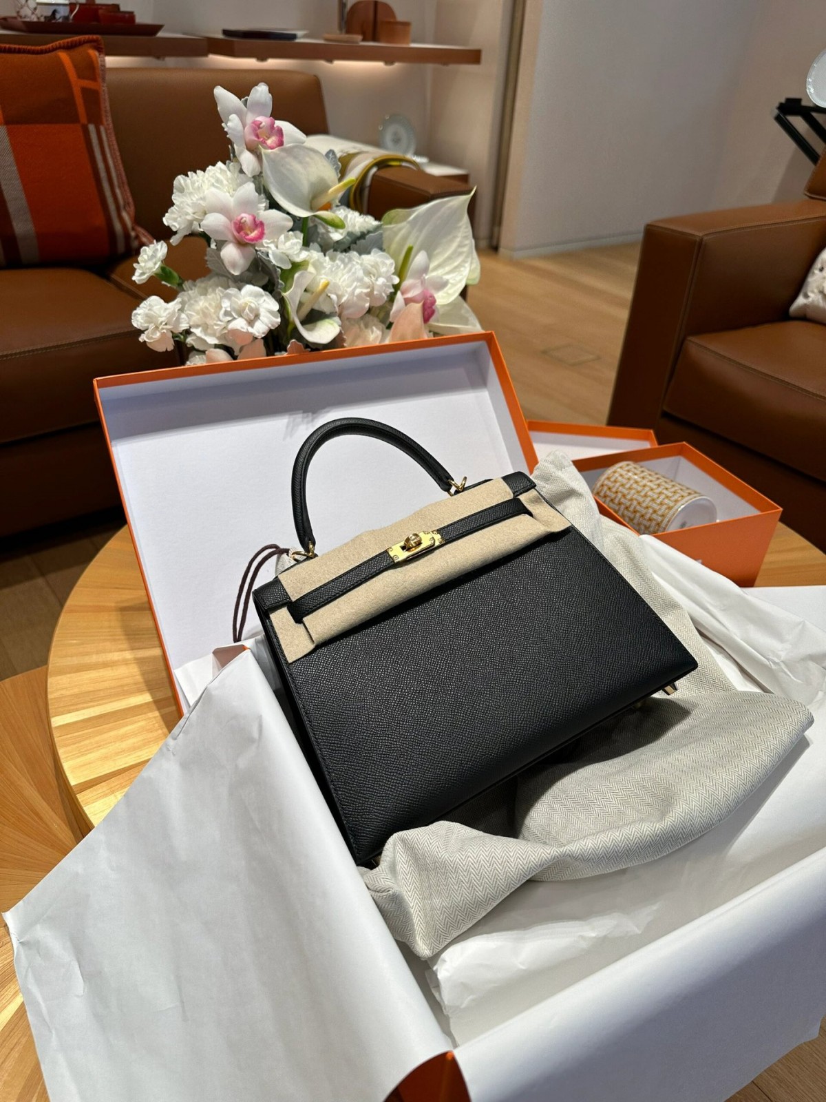 Shebag fully handmade Hermes Kelly 25 bag black epsom leather gold hardware lastets batch review (2025 Jan updated)-Best Quality Fake designer Bag Review, Replica designer bag ru