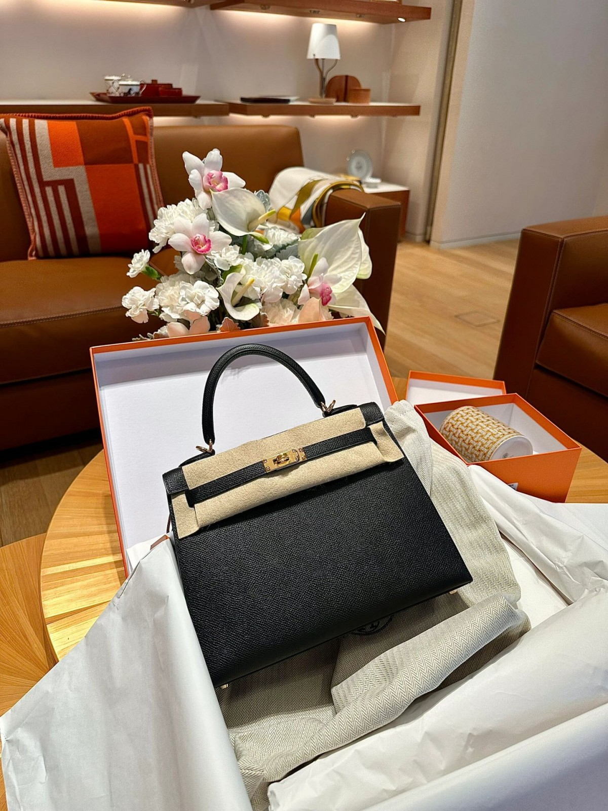 Shebag fully handmade Hermes Kelly 25 bag black epsom leather gold hardware lastets batch review (2025 Jan updated)-Best Quality Fake designer Bag Review, Replica designer bag ru