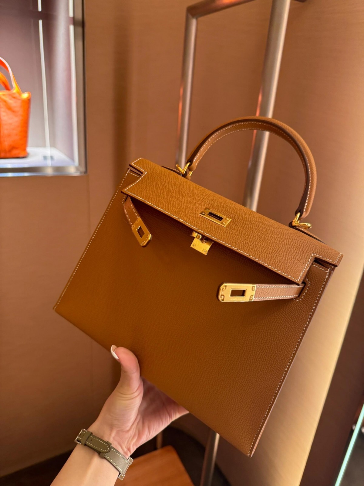 Shebag fully handmade Hermes Kelly 25 of gold brown review (2025 Jan updated)-Best Quality Fake designer Bag Review, Replica designer bag ru