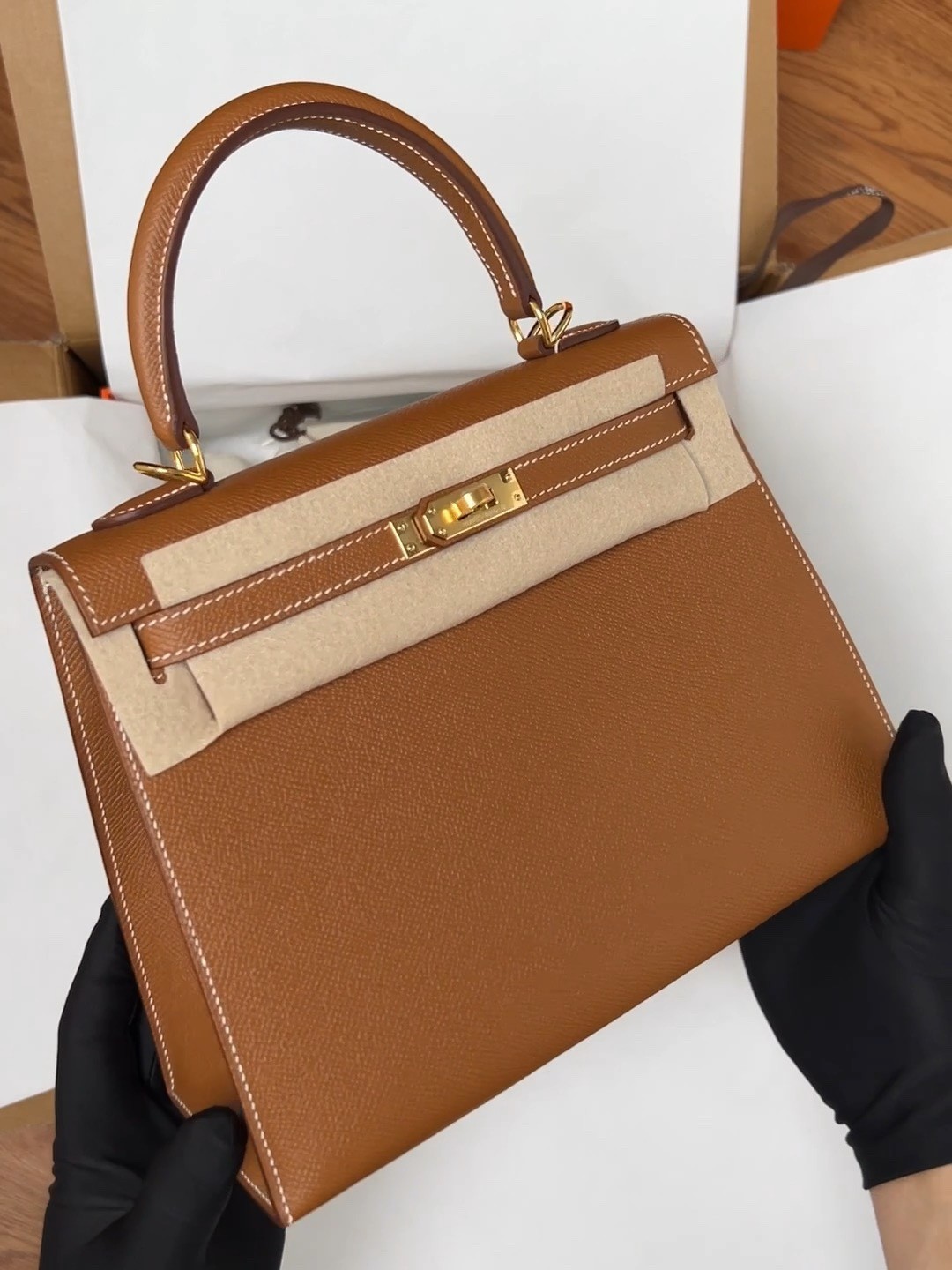 Shebag fully handmade Hermes Kelly 25 of gold brown review (2025 Jan updated)-Best Quality Fake designer Bag Review, Replica designer bag ru