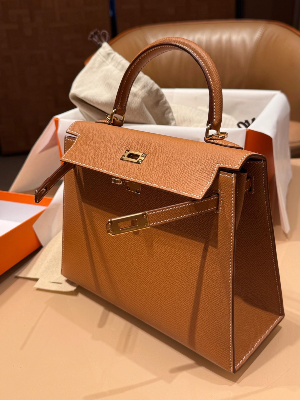 Shebag fully handmade Hermes Kelly 25 of gold brown review (2025 Jan updated)-Best Quality Fake designer Bag Review, Replica designer bag ru
