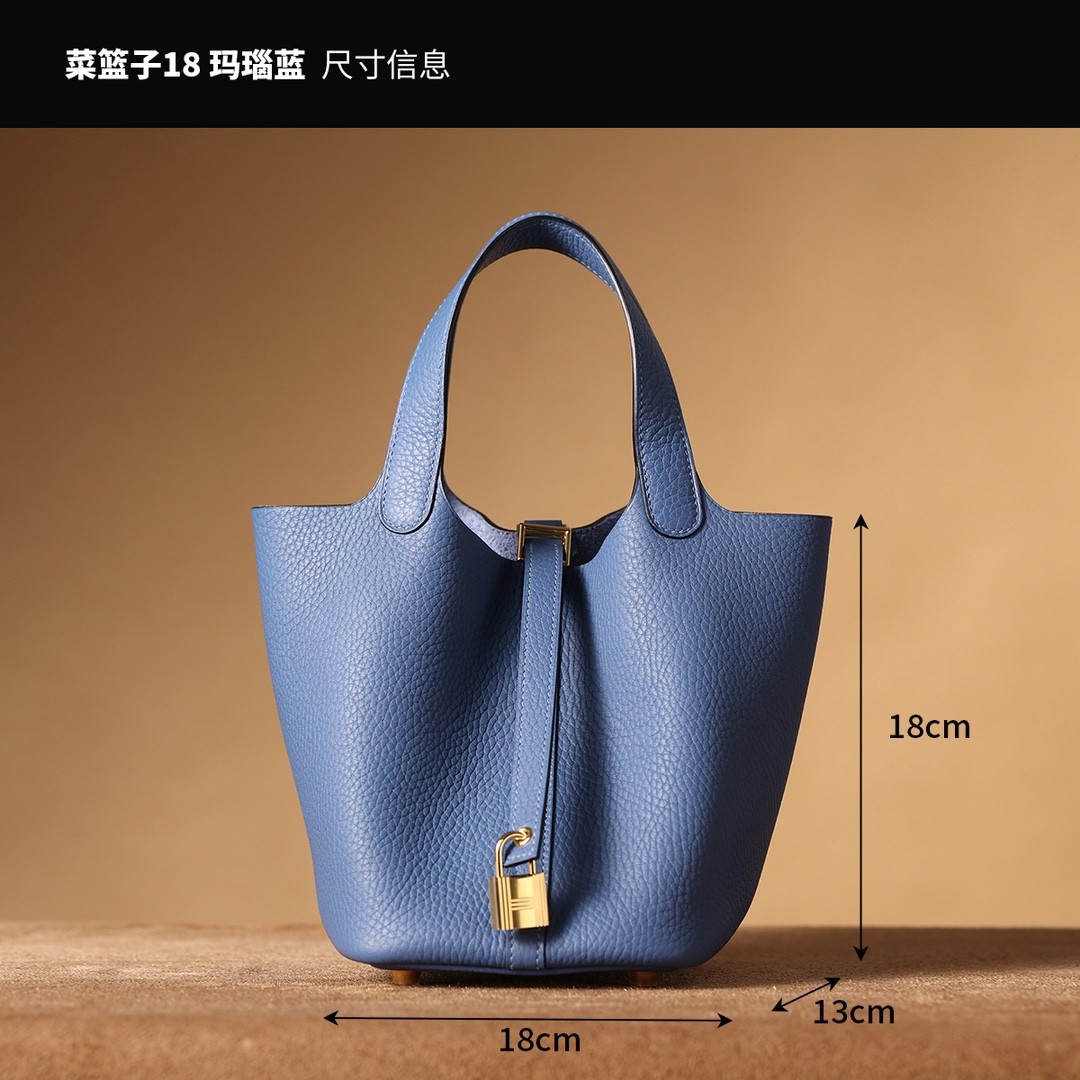 Shebag fully handmade Hermes Picotin 18 bag in togo blue review (2025 Feb updated)-Best Quality Fake designer Bag Review, Replica designer bag ru