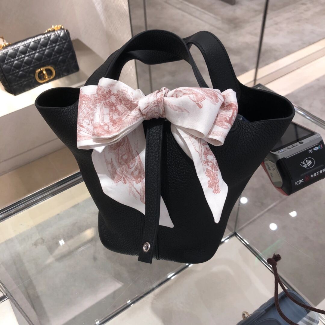 Shebag fully handmade Hermes Picotin 18 bag black togo silver (2025 Feb updated)-Best Quality Fake designer Bag Review, Replica designer bag ru