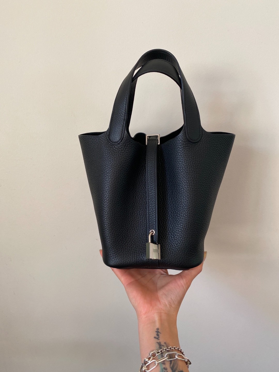 Shebag fully handmade Hermes Picotin 18 bag black togo silver (2025 Feb updated)-Best Quality Fake designer Bag Review, Replica designer bag ru