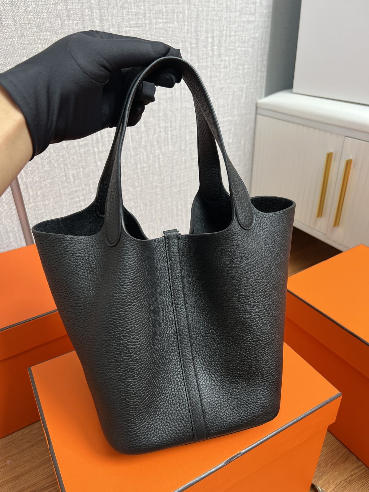 Shebag fully handmade Hermes Picotin 18 bag black togo silver (2025 Feb updated)-Best Quality Fake designer Bag Review, Replica designer bag ru