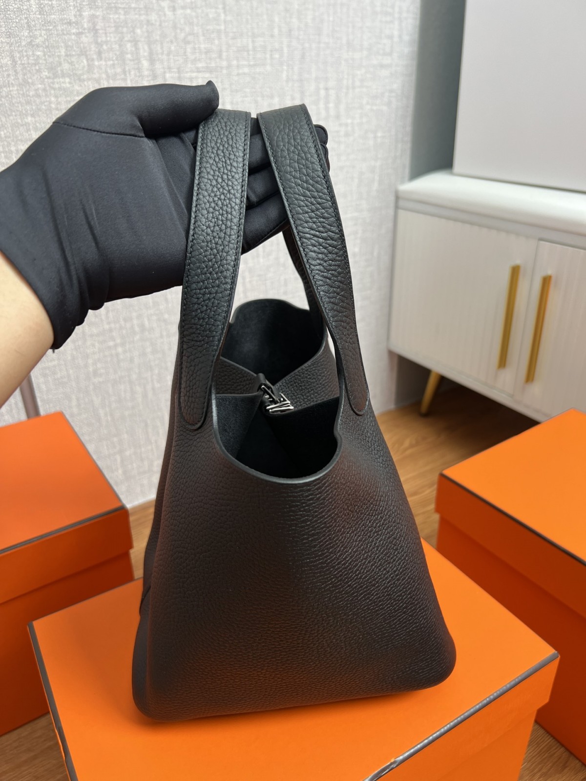 Shebag fully handmade Hermes Picotin 18 bag black togo silver (2025 Feb updated)-Best Quality Fake designer Bag Review, Replica designer bag ru