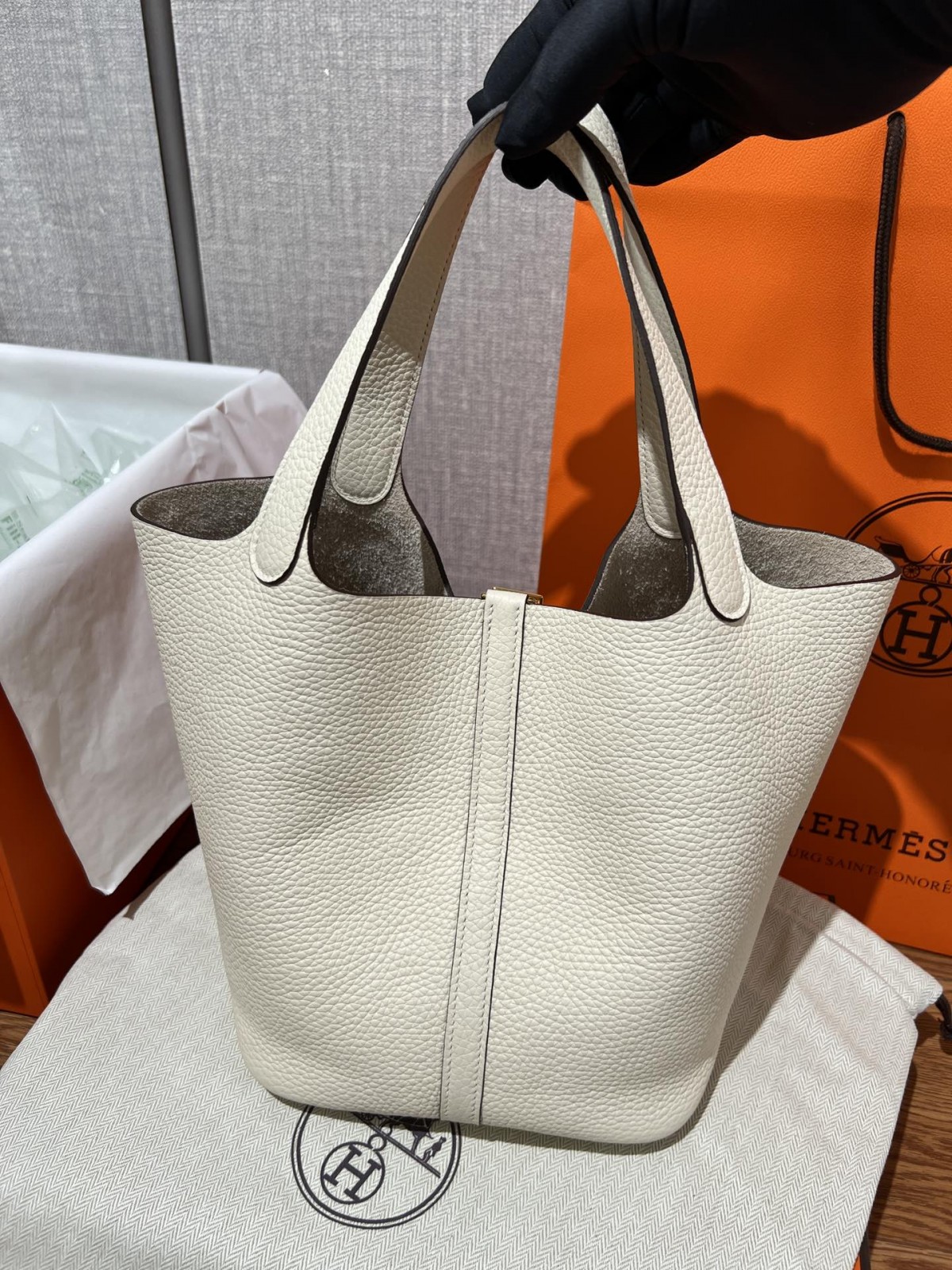 Shebag fully handmade Hermes Picotin 22 bag in cream white togo leather review silver (2025 Feb updated)-Best Quality Fake designer Bag Review, Replica designer bag ru