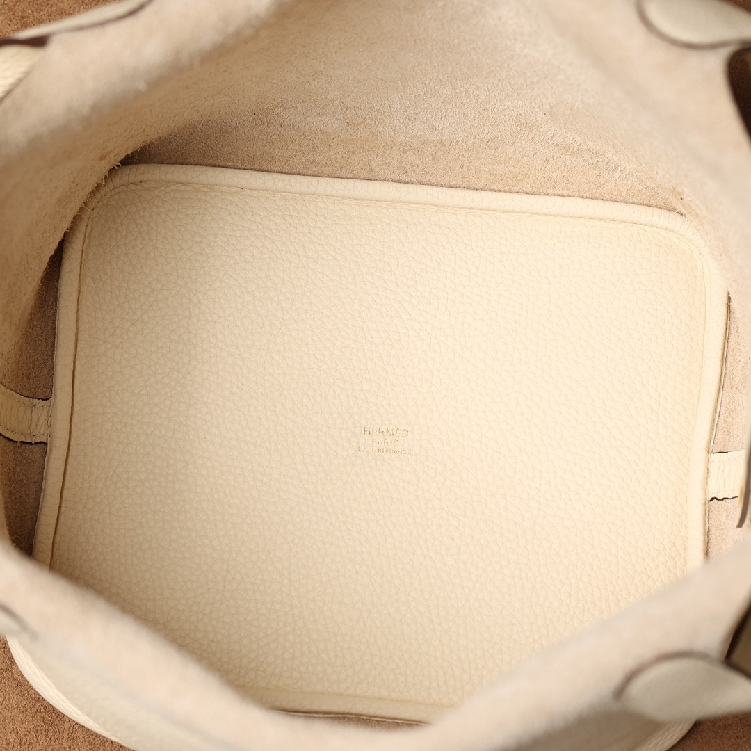 Shebag fully handmade Hermes Picotin 22 bag in cream white togo leather review silver (2025 Feb updated)-Best Quality Fake designer Bag Review, Replica designer bag ru