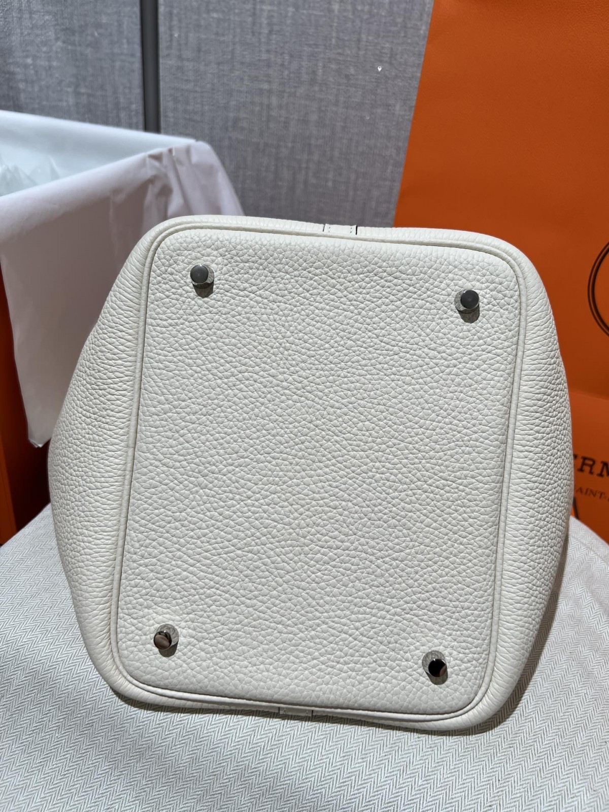 Shebag fully handmade Hermes Picotin 22 bag in cream white togo leather review silver (2025 Feb updated)-Best Quality Fake designer Bag Review, Replica designer bag ru