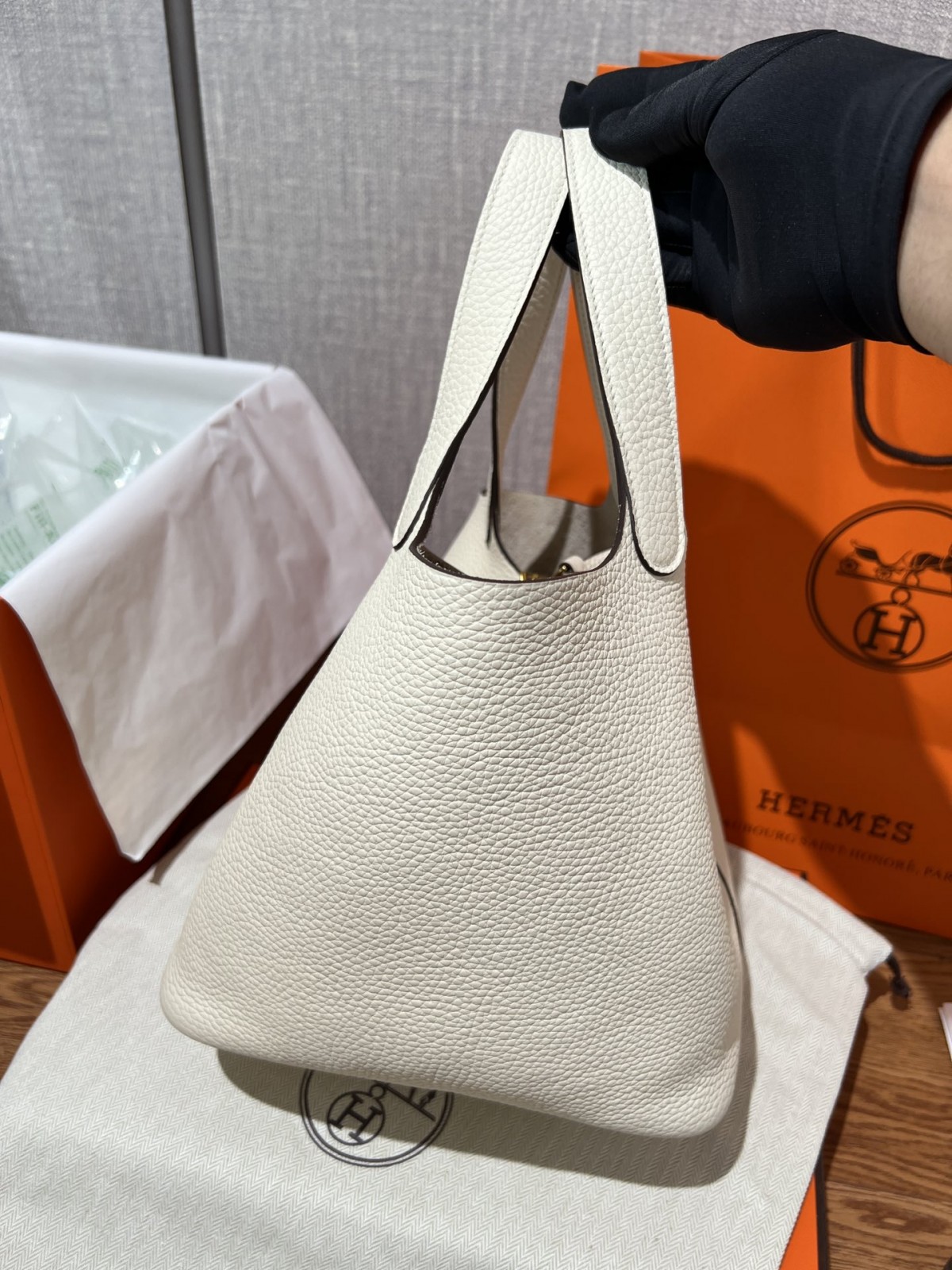 Shebag fully handmade Hermes Picotin 22 bag in cream white togo leather review silver (2025 Feb updated)-Best Quality Fake designer Bag Review, Replica designer bag ru