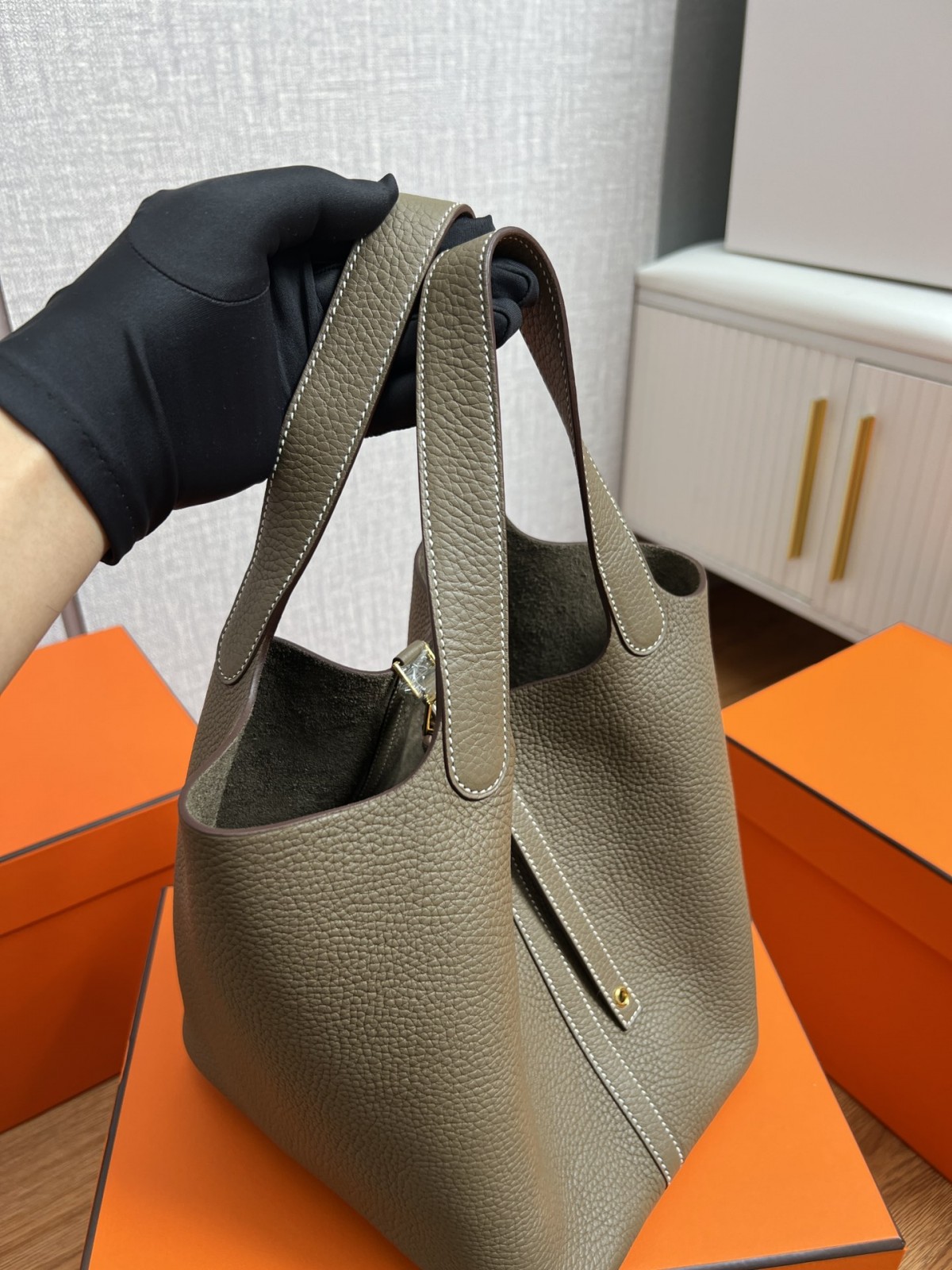 Shebag handmade Hermes Picotin 22 bag grey togo leather review （2025 Mar updated）-Best Quality Fake designer Bag Review, Replica designer bag ru