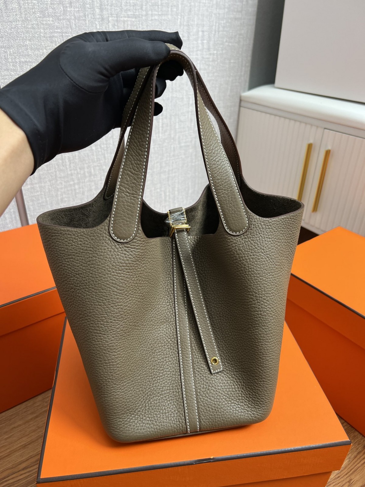 Shebag handmade Hermes Picotin 22 bag grey togo leather review （2025 Mar updated）-Best Quality Fake designer Bag Review, Replica designer bag ru