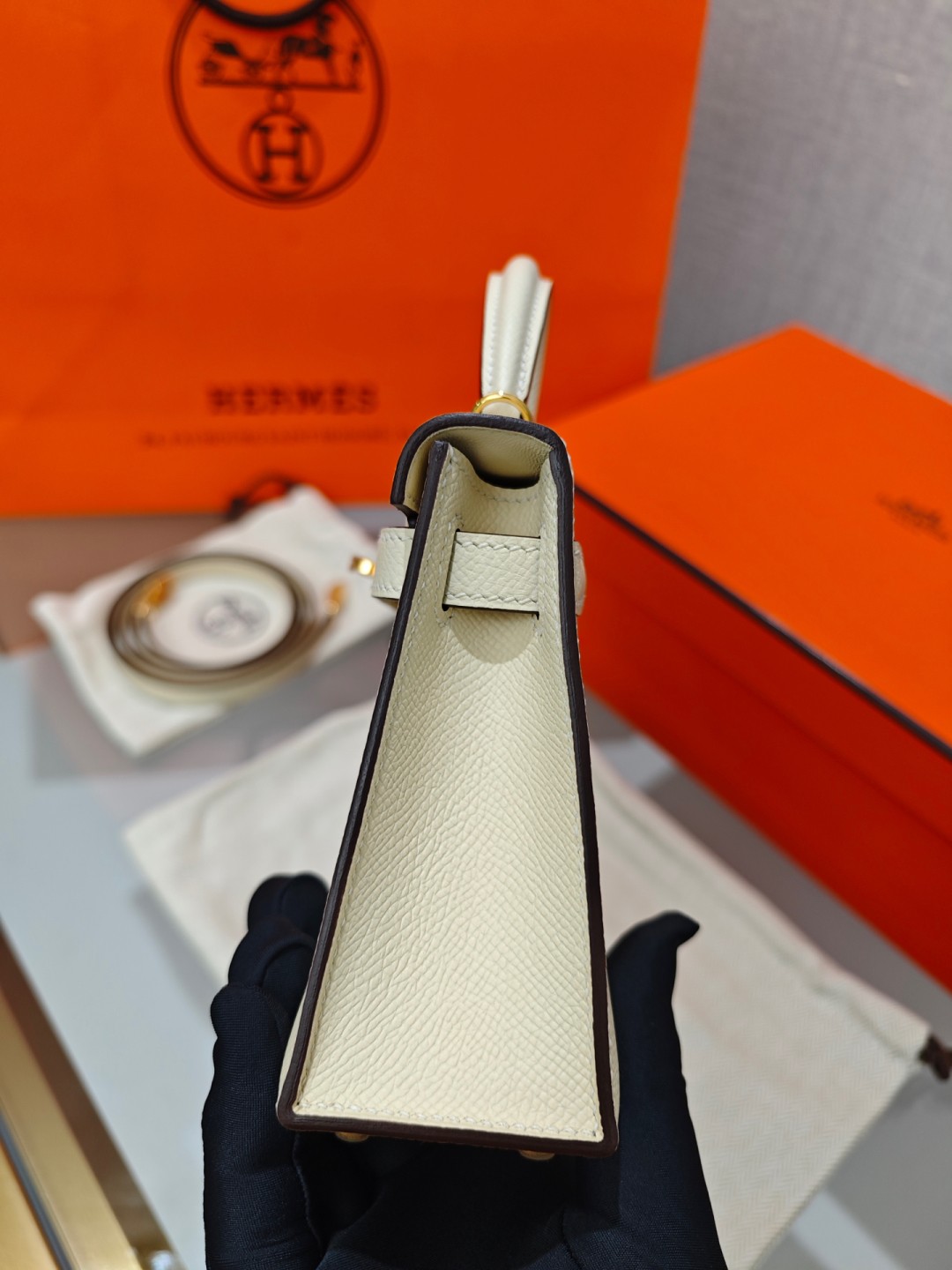 Shebag fully handmade Hermes Mini Kelly 2 bag full review white Epsom(2025 Apr updated)-Best Quality Fake designer Bag Review, Replica designer bag ru