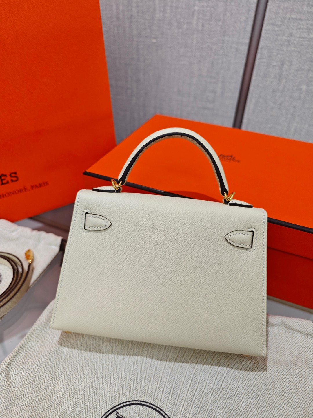 Shebag fully handmade Hermes Mini Kelly 2 bag full review white Epsom(2025 Apr updated)-Best Quality Fake designer Bag Review, Replica designer bag ru