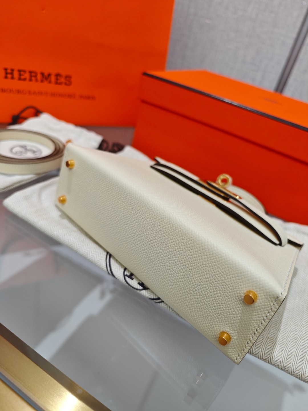 Shebag fully handmade Hermes Mini Kelly 2 bag full review white Epsom(2025 Apr updated)-Best Quality Fake designer Bag Review, Replica designer bag ru