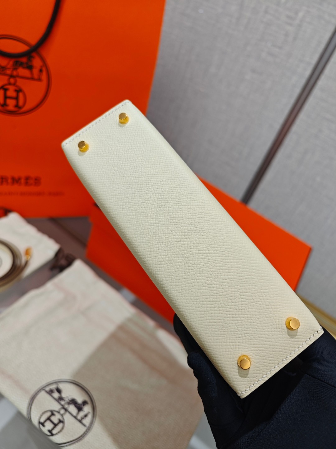 Shebag fully handmade Hermes Mini Kelly 2 bag full review white Epsom(2025 Apr updated)-Best Quality Fake designer Bag Review, Replica designer bag ru