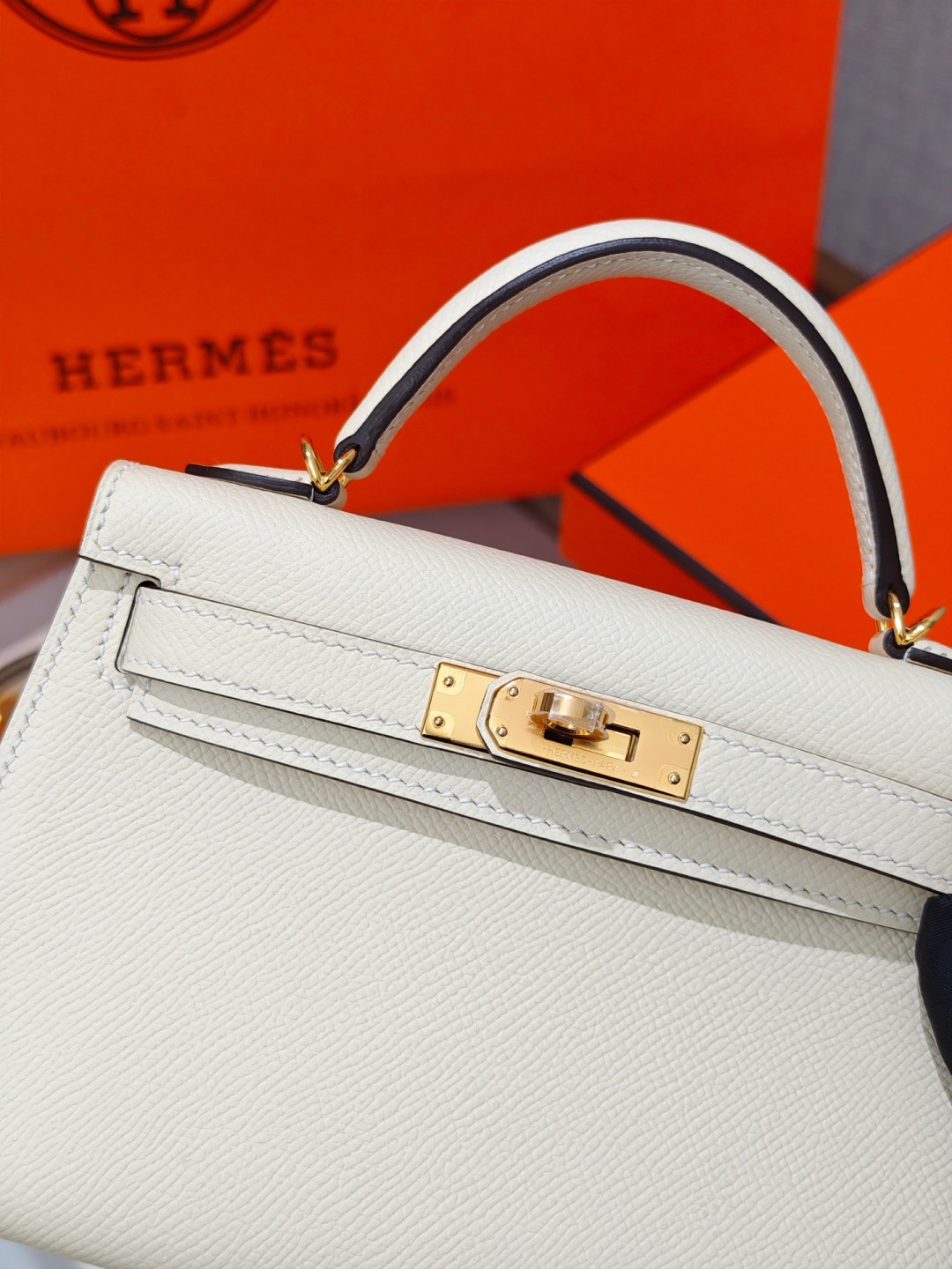 Shebag fully handmade Hermes Mini Kelly 2 bag full review white Epsom(2025 Apr updated)-Best Quality Fake designer Bag Review, Replica designer bag ru