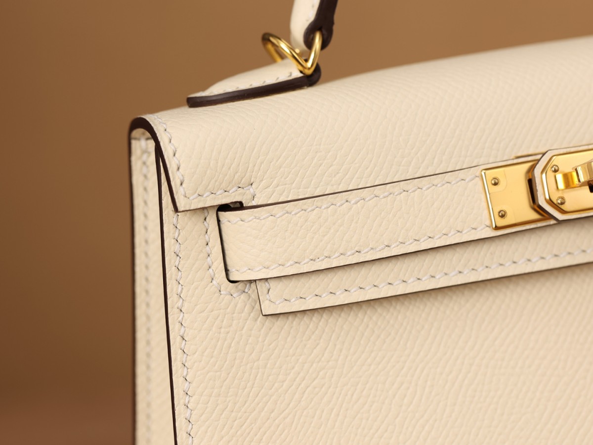 Shebag fully handmade Hermes Mini Kelly 2 bag full review white Epsom(2025 Apr updated)-Best Quality Fake designer Bag Review, Replica designer bag ru